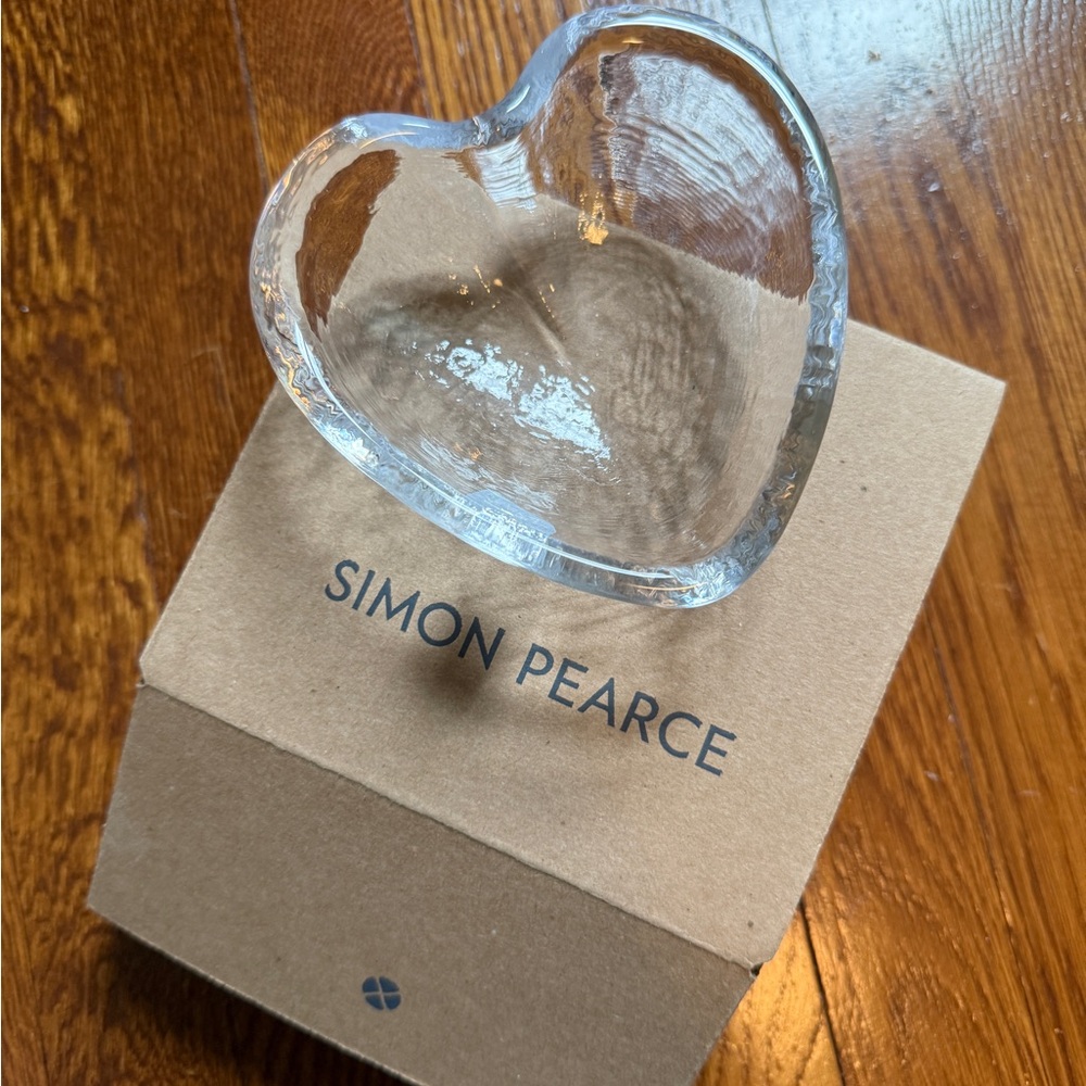 Simon Pearce Heart-Shaped Glass Bowl Highgate Heart Dish
